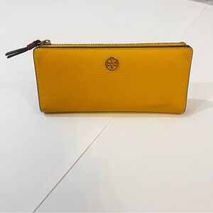 Tory Burch Mustard Yellow Zip Wallet